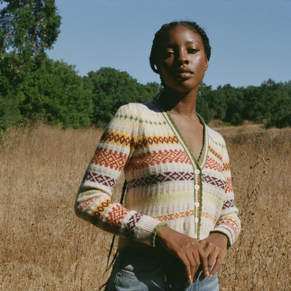 Doen Sweaters - Cashmere DOEN ALBA CARDIGAN in cream Monte Rosa L